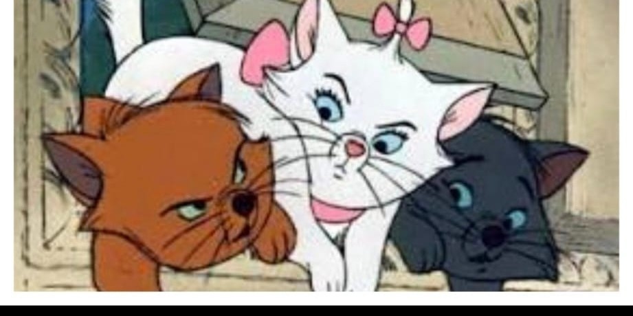 Marie, Toulouse et Berlioz, les chatons des Aristochats de Disney